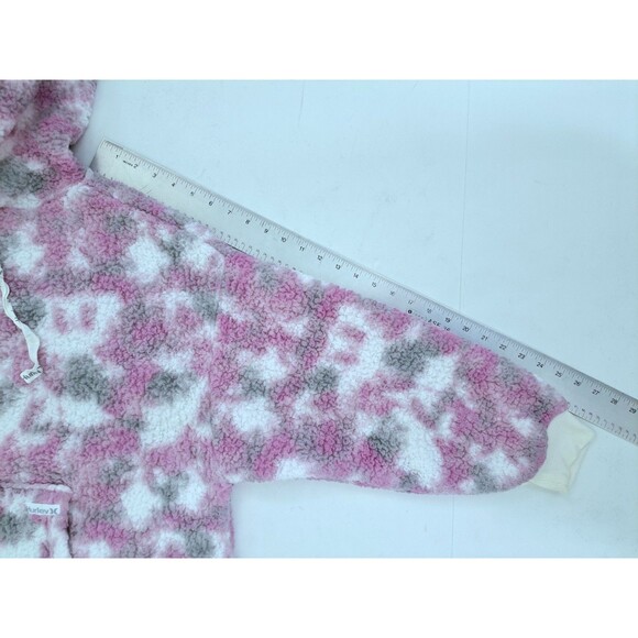 Hurley High Pile Sherpa Comfort Oversized Hoodie Women's Large Pink Purple White - Picture 8 of 8